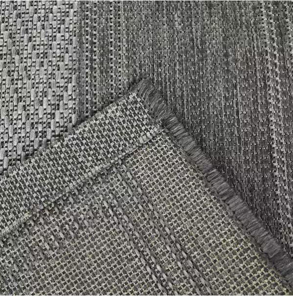 Gray 8 x 10 Border Indoor/Outdoor Area Rug