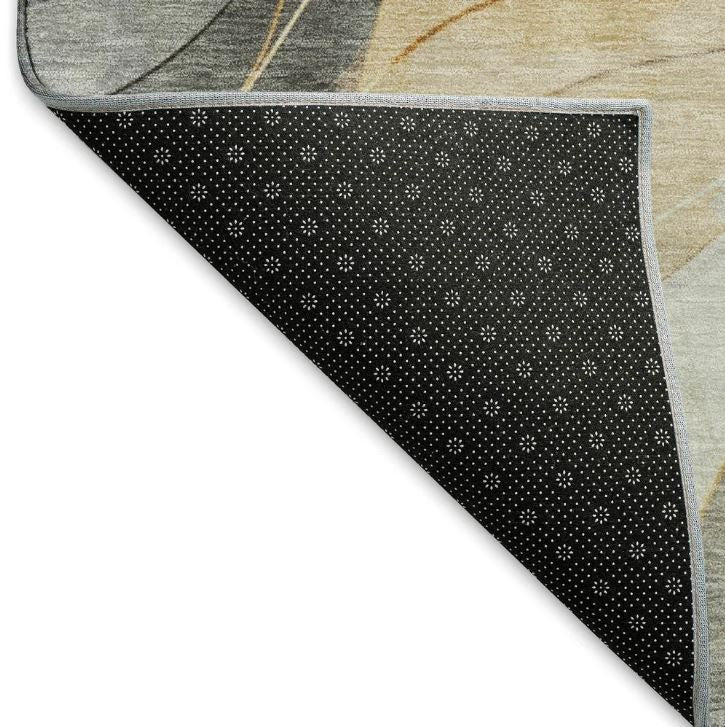 5' x 7'6" Gray Premium Washable Super Soft Modern Waves Mayfield Area Rug