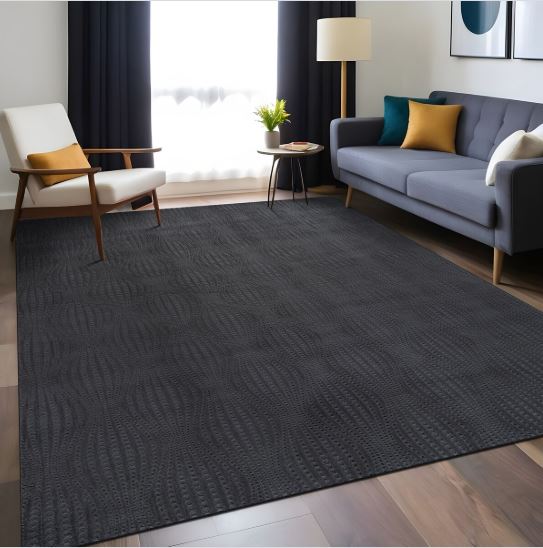5X7 - Dark Gray Beverly Rug Serenity Solid Modern Non Slip Soft Indoor Area Rug