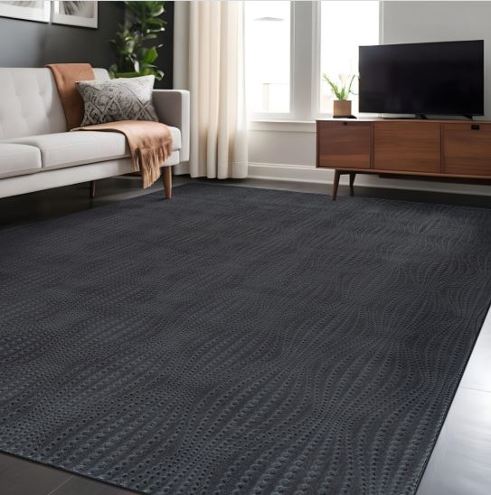 5X7 - Dark Gray Beverly Rug Serenity Solid Modern Non Slip Soft Indoor Area Rug