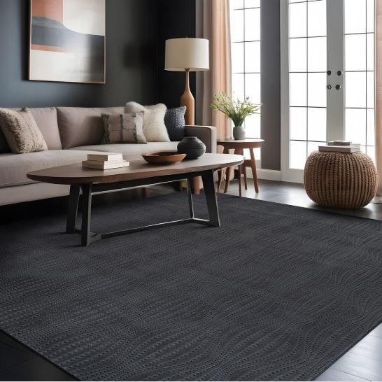 5X7 - Dark Gray Beverly Rug Serenity Solid Modern Non Slip Soft Indoor Area Rug