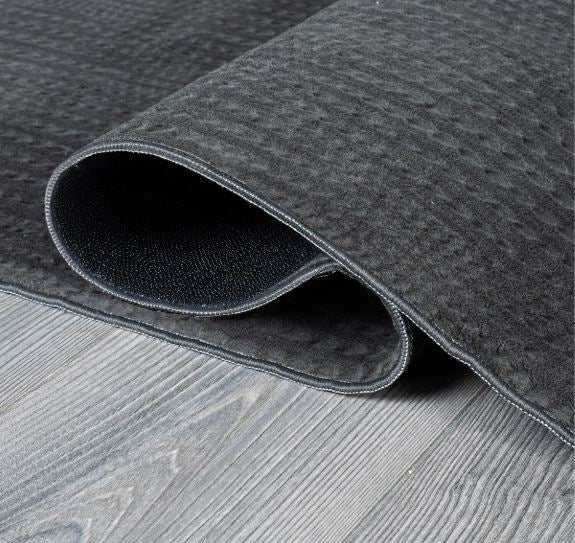 5X7 - Dark Gray Beverly Rug Serenity Solid Modern Non Slip Soft Indoor Area Rug