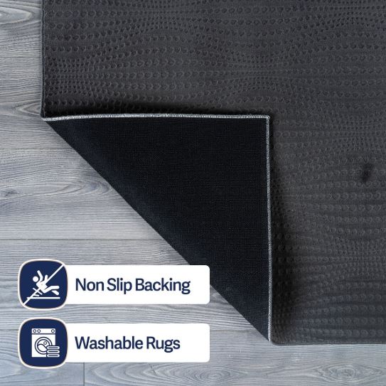 5X7 - Dark Gray Beverly Rug Serenity Solid Modern Non Slip Soft Indoor Area Rug