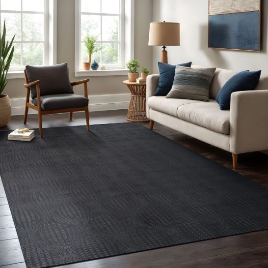 5X7 - Dark Gray Beverly Rug Serenity Solid Modern Non Slip Soft Indoor Area Rug