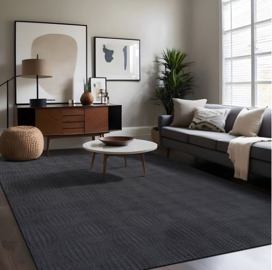 5X7 - Dark Gray Beverly Rug Serenity Solid Modern Non Slip Soft Indoor Area Rug