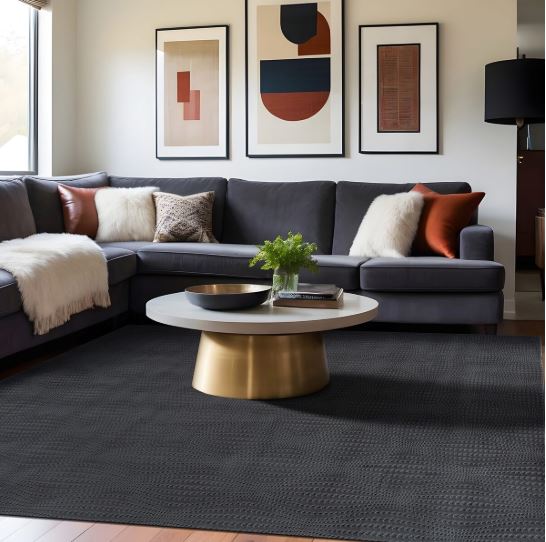 5X7 - Dark Gray Beverly Rug Serenity Solid Modern Non Slip Soft Indoor Area Rug