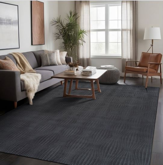 5X7 - Dark Gray Beverly Rug Serenity Solid Modern Non Slip Soft Indoor Area Rug