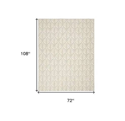 Gray, Ivory 6 ft. x 9 ft. Woven Polypropylene Rectangle Indoor/Outdoor Area Rug