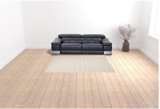Gray, Ivory 6 ft. x 9 ft. Woven Polypropylene Rectangle Indoor/Outdoor Area Rug