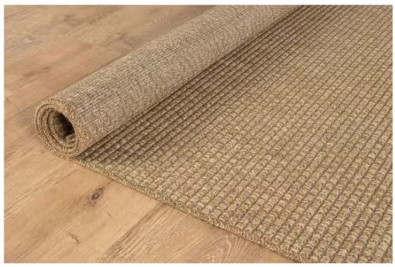 Terra Fiber Easy Jute Natural 6 ft. x 9 ft. Solid Indoor Outdoor Area Rug