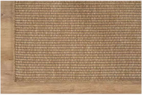 Terra Fiber Easy Jute Natural 6 ft. x 9 ft. Solid Indoor Outdoor Area Rug
