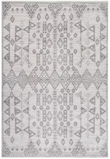 Idris Tribal Diamond Geometric Gray/Beige 4 ft. x 6 ft. Area Rug