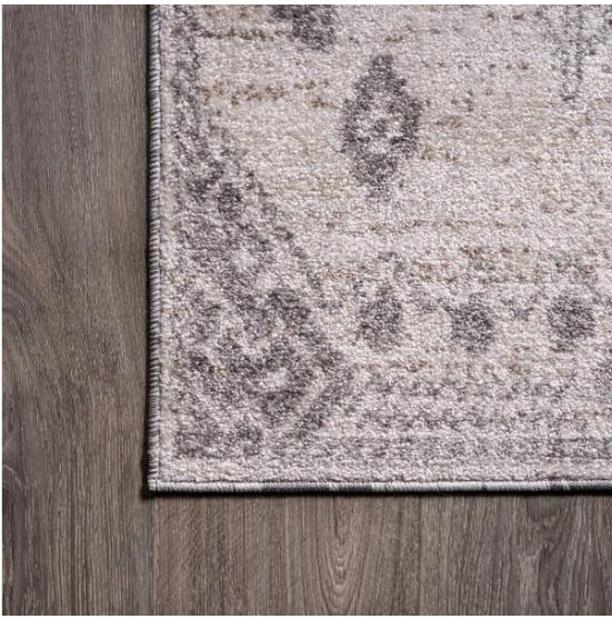 Idris Tribal Diamond Geometric Gray/Beige 4 ft. x 6 ft. Area Rug