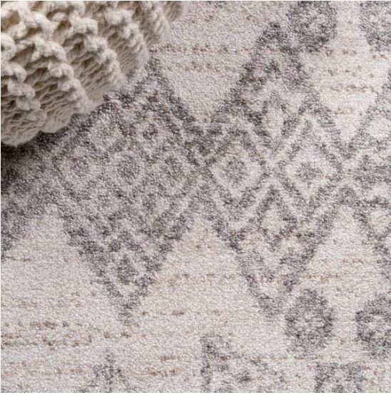 Idris Tribal Diamond Geometric Gray/Beige 4 ft. x 6 ft. Area Rug