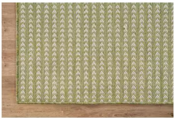 Arrow Olive 5 ft. x 7 ft. Chevron Striped Washable Indoor Outdoor Area Rug
