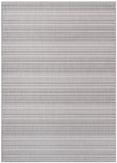 Waikiki Grey/White 6 ft. x 9 ft. Stripe Indoor/Outdoor Area Rug