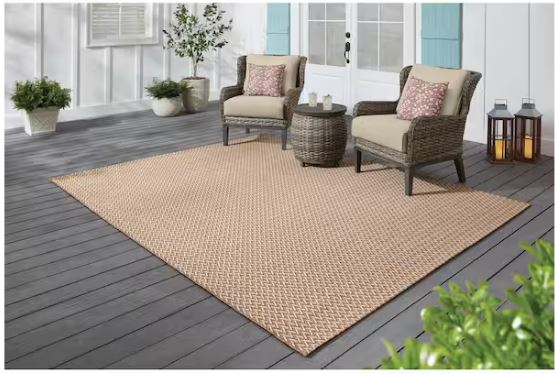 Cream 5 x 7 Natural Weave Indoor/Outdoor Area Rug