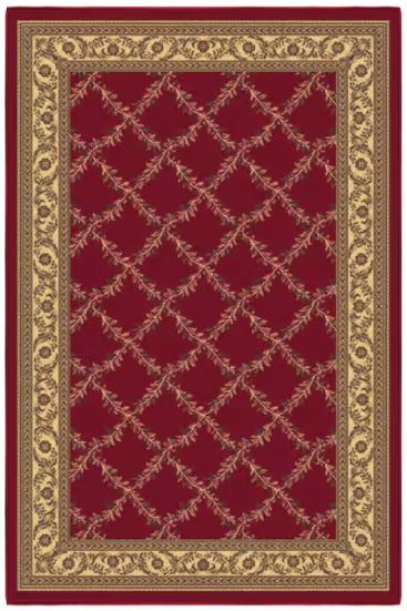House Collection Non-Slip Rubberback Trellis Design 3 x 5 Indoor Area Rug, 3 ft. 3 in. x 4 ft. 7 in., Red Trellis