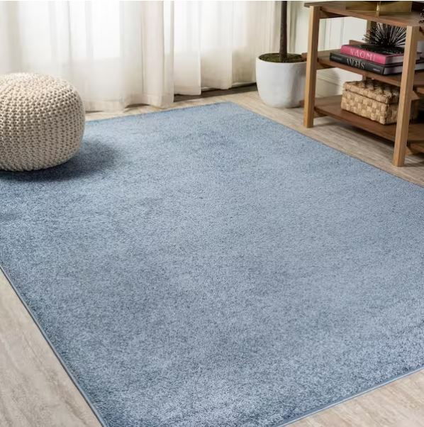 Haze Solid Low-Pile Classic Blue 8 ft. x 10 ft. Area Rug
