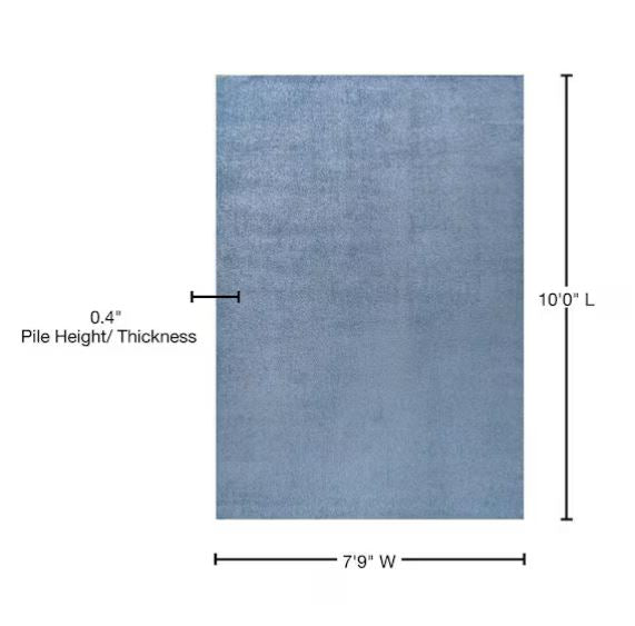 Haze Solid Low-Pile Classic Blue 8 ft. x 10 ft. Area Rug