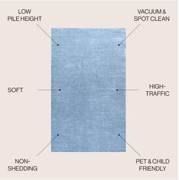 Haze Solid Low-Pile Classic Blue 8 ft. x 10 ft. Area Rug