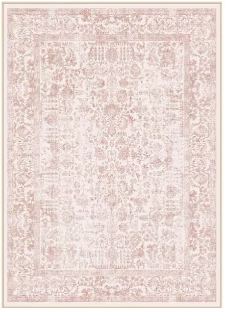 8 ft. x 10 ft. Entomology Pink Vintage Floral Area Rug