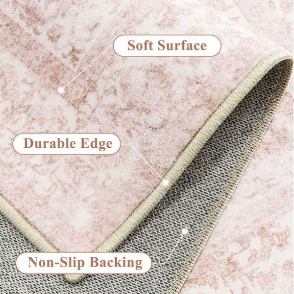 8 ft. x 10 ft. Entomology Pink Vintage Floral Area Rug