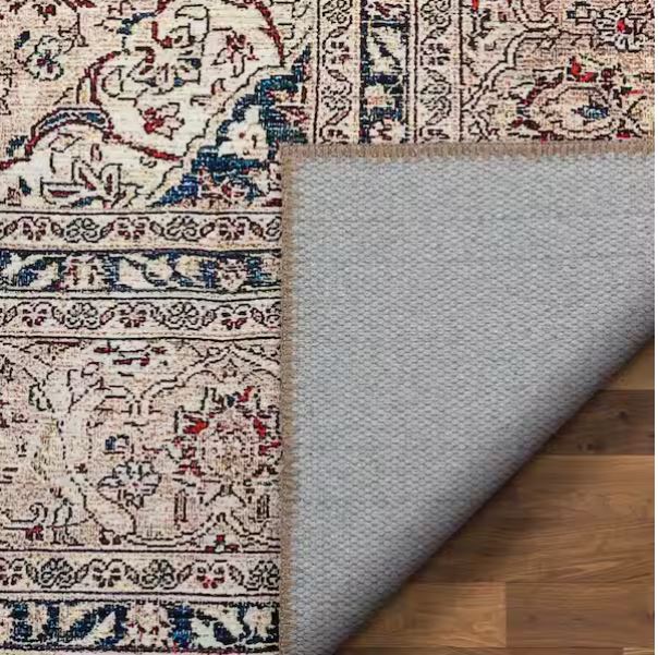 7 ft. 10 in. x 9 ft. 10 in. Lotus Tonti Red Vintage Medallion Oriental Machine Washable Area Rug