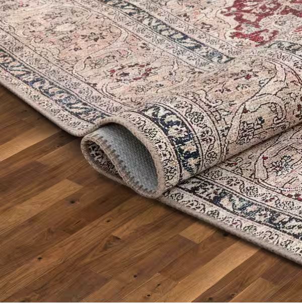 7 ft. 10 in. x 9 ft. 10 in. Lotus Tonti Red Vintage Medallion Oriental Machine Washable Area Rug
