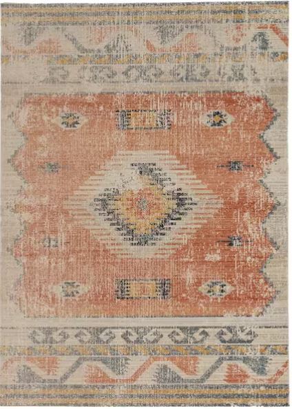 8 ft. x 10 ft. Puissantt Zero Barlow Ivory and Rust Area Rug