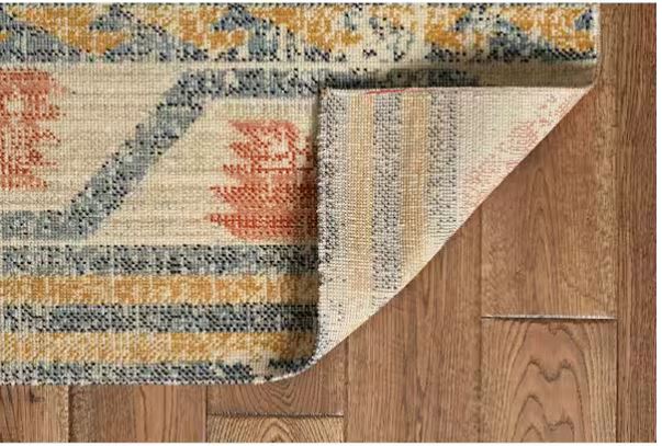 8 ft. x 10 ft. Puissantt Zero Barlow Ivory and Rust Area Rug