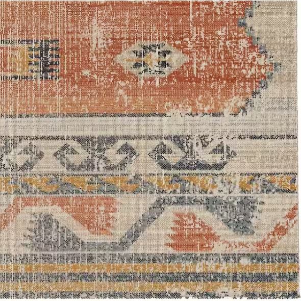 8 ft. x 10 ft. Puissantt Zero Barlow Ivory and Rust Area Rug