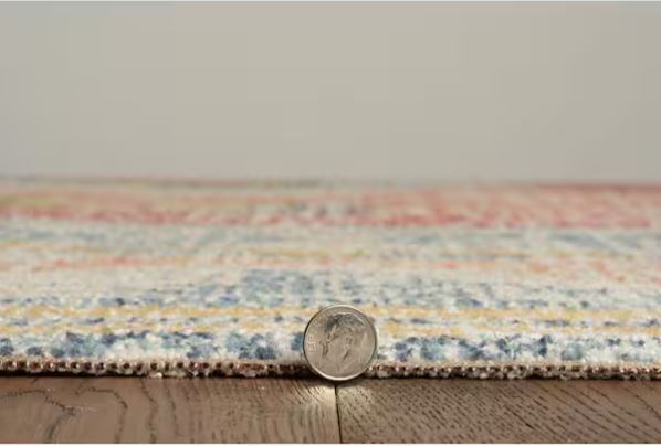 8 ft. x 10 ft. Puissantt Zero Barlow Ivory and Rust Area Rug
