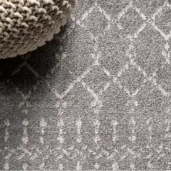 Moroccan HYPE Boho Vintage Diamond Gray/Ivory 8 ft. x 10 ft. Area Rug