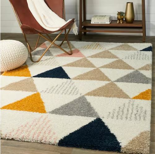 5 ft. x 7 ft. Parler White Modern Shag Area Rug