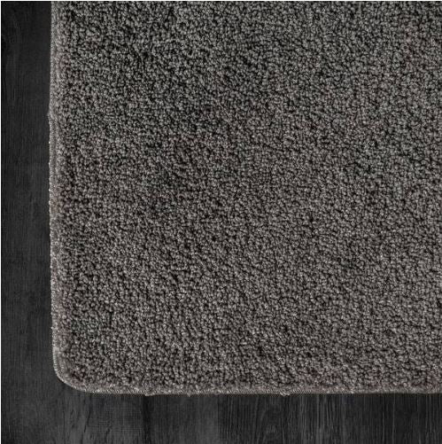 Silky Dark Gray 6 ft. x 9 ft. Solid Plus Thick Pile Non Slip Easy Clean Non Shedding Modern Indoor Area Rug