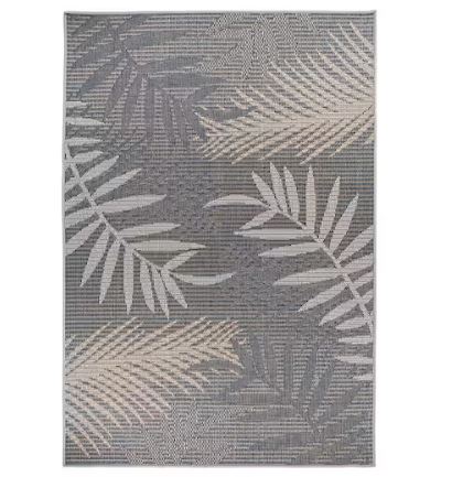 7 ft. 10 in. x 10 ft. Gray Bahama Palm Frond Indoor/Outdoor Area Rug