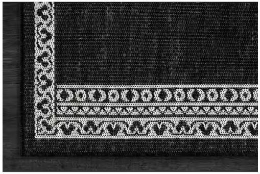 8 ft. x 10 ft. Frame Black Geometric Bordered Washable Indoor Outdoor Area Rug