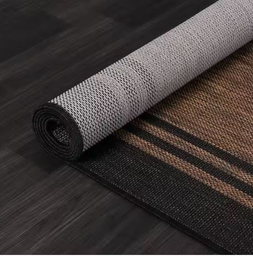 9 X 12 Gold Black Aloha Washable Bordered Indoor Outdoor Area Rug