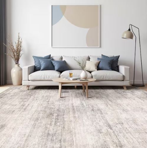6 ft. x 9 ft. Aurora Beige/Gray Modern Abstract Area Rug