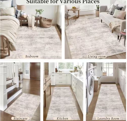 6 ft. x 9 ft. Aurora Beige/Gray Modern Abstract Area Rug