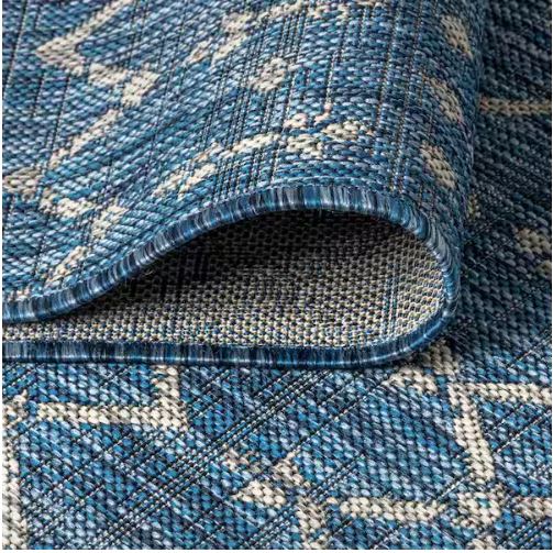 7 ft. 9 in. x 10 ft. Ourika Moroccan Navy/Light Gray Geometric Textured Weave Indoor/Outdoor Area Rug