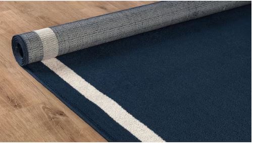 Aura Navy 5x6 ft. Rubber Back Washable Modern Bordered Indoor Outdoor Area Rug