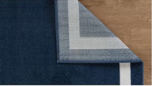 Aura Navy 5x7 ft. Rubber Back Washable Modern Bordered Indoor Outdoor Area Rug