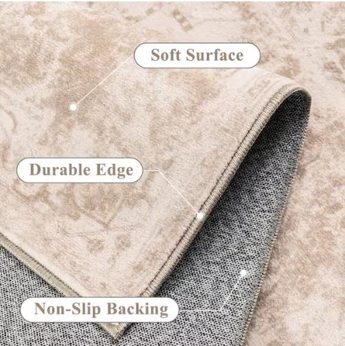 2 ft. x 8 ft. Jane Eyre Beige Vintage Medallion Distressed Runner Rug