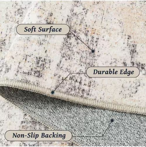 5 ft. x 7 ft. Van Gogh Beige/Grey Modern Abstract Area Rug