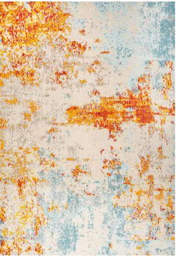 5 ft. x 7 ft. Sunset Modern Abstract Orange/Multi Area Rug