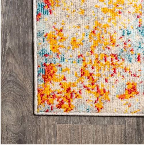 5 ft. x 7 ft. Sunset Modern Abstract Orange/Multi Area Rug