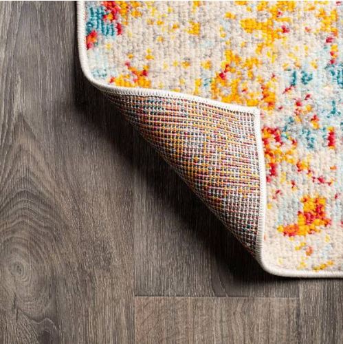 5 ft. x 7 ft. Sunset Modern Abstract Orange/Multi Area Rug