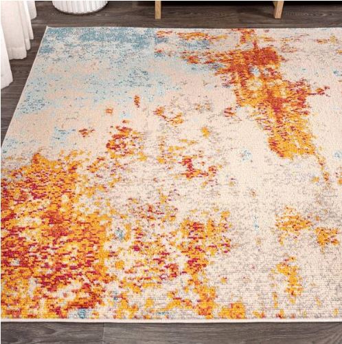 5 ft. x 7 ft. Sunset Modern Abstract Orange/Multi Area Rug